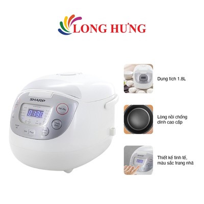 Nồi cơm điện tử Sharp 1.8 lít KS-COM195HV-WH - Hàng chính hãng