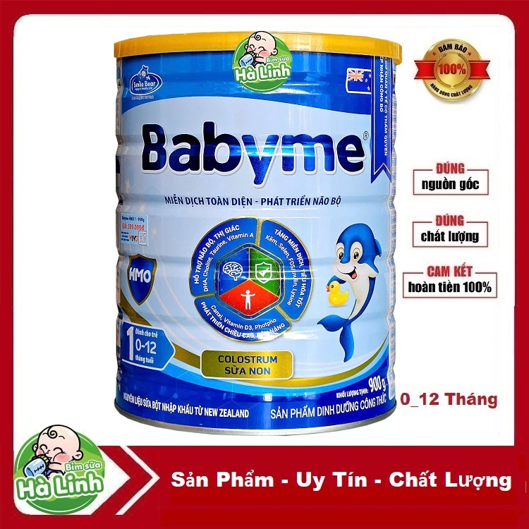 Sữa bột Babyme số 1 900g [Date 2028]