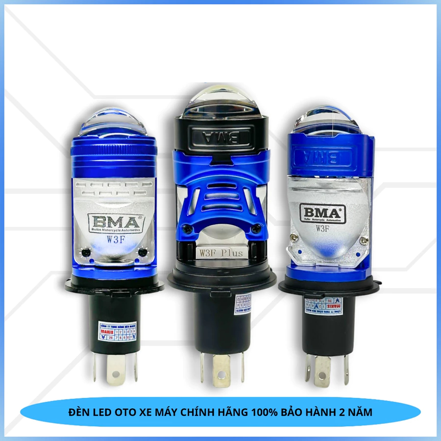 Đèn Pha LED Bi Cầu BMA W3F PLUS 60W – Ánh Sáng Siêu Sáng, Trợ Pha Laser, Chống Nước IP67, Bảo Hành 1