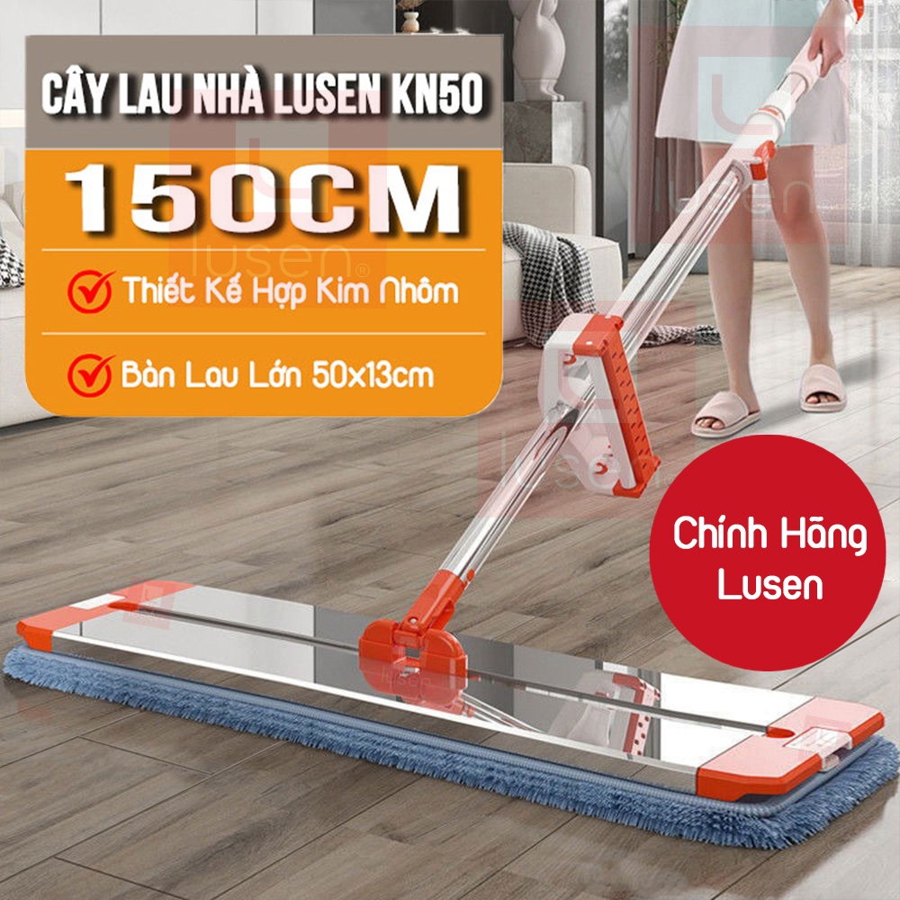 Cây lau nhà tự vắt chổi lau nhà Lusen KN50, bộ lau nhà 360 độ lau nhà tách nước bẩn thông minh