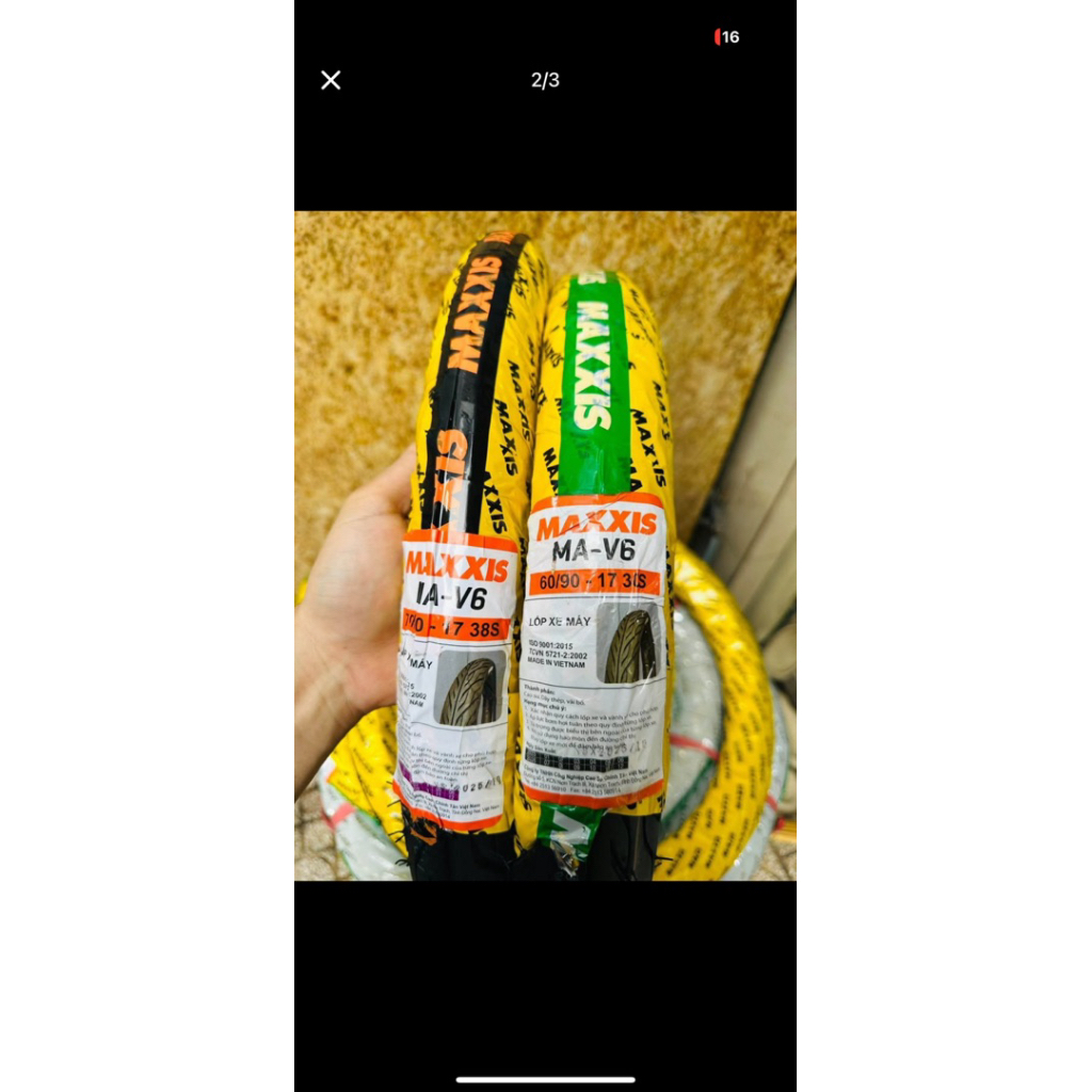 Vỏ Maxxis V6 gắn cho tất cả các dòng xe size 60/70/80