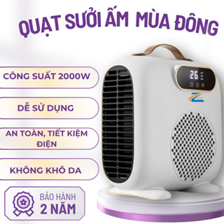  Máy sưởi ấm phòng công suất 2000W Quạt sưởi gốm Mini an toàn cho bé không khô da tốt hơn đèn sưởi 