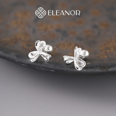Bông tai nữ chuôi bạc 925 Eleanor Accessories hình nơ basic phụ kiện trang sức khuyên tai 10830