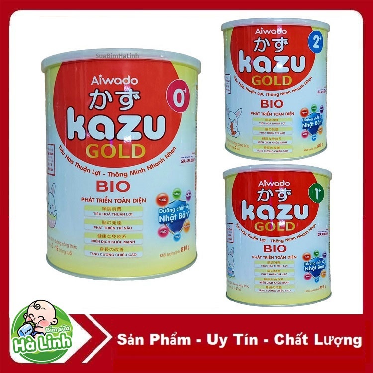 Sữa Kazu Gold Bio đủ số 0+ 1+ 2+ 810g [Date 2027]