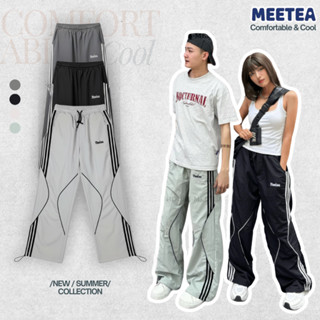  Quần Gió Nam Nữ  MEETEA  Ống Suông Form Rộng - Vải Gió Nhăn Premium  Cạp Chun Co Giãn QG-01 