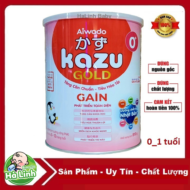 Sữa Kazu gold Gain 0+ 810g [Date 2027]