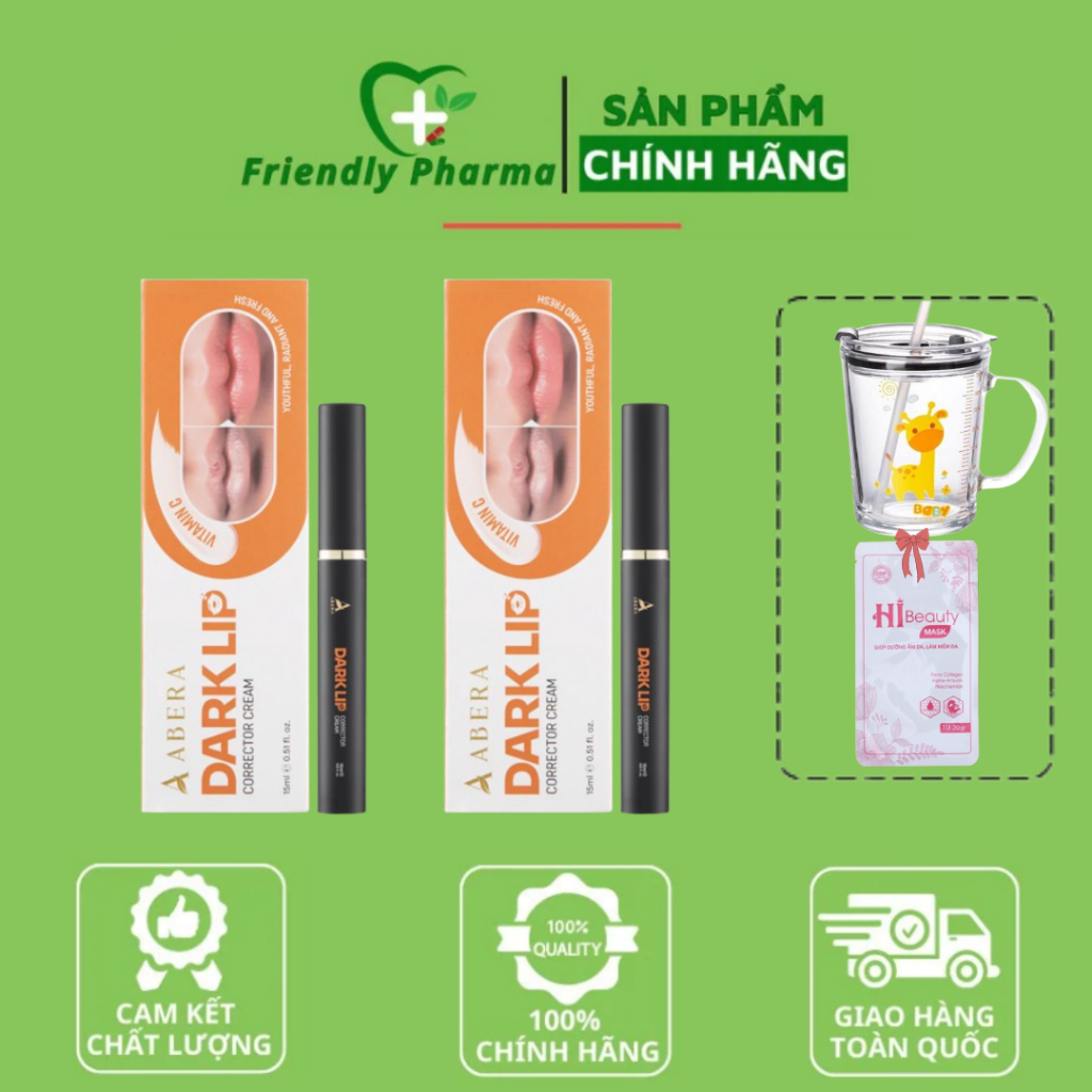 KEM THÂM MÔI ABERA - Làm Mờ Thâm Môi Lâu Năm Dưỡng Ẩm Ngừa Khô Môi Giúp Môi Sáng Hồng Tươi Tắn 15ML