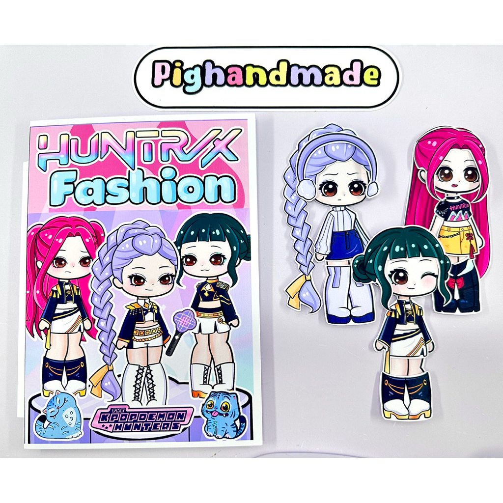 Đồ chơi bóc dán BST thời trang cô gái idol Kpop Demon - Búp bê giấy