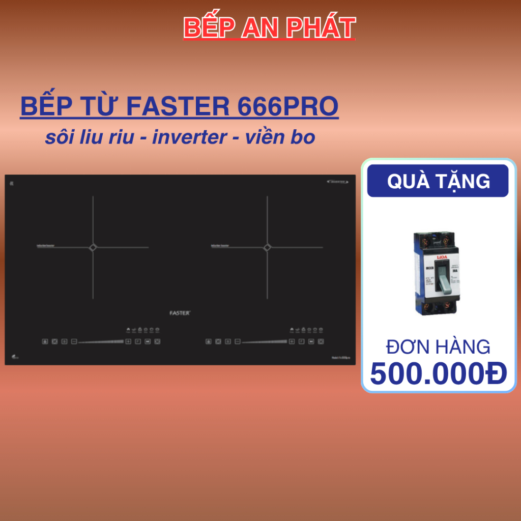 Bếp từ FASTER 666PRO | Inverter Tiết kiệm điện | Linh kiện mâm mạch chuẩn châu âu | Bảo hành 3 năm