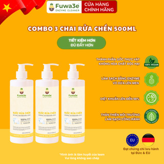  Combo 3 chai Nước rửa chén bát hữu cơ 500ml Fuwa3e rửa bình sữa chén ăn dặm cho bé 500ml 