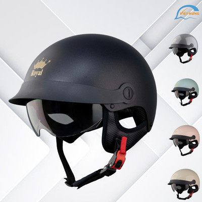 Mũ Bảo Hiểm Royal M163LT Chính Hãng Nón Bảo Hiểm Kính Âm Kết Hợp Lưỡi Trai Tiện Lợi Che Nắng Che Mưa Tốt - M239-M136