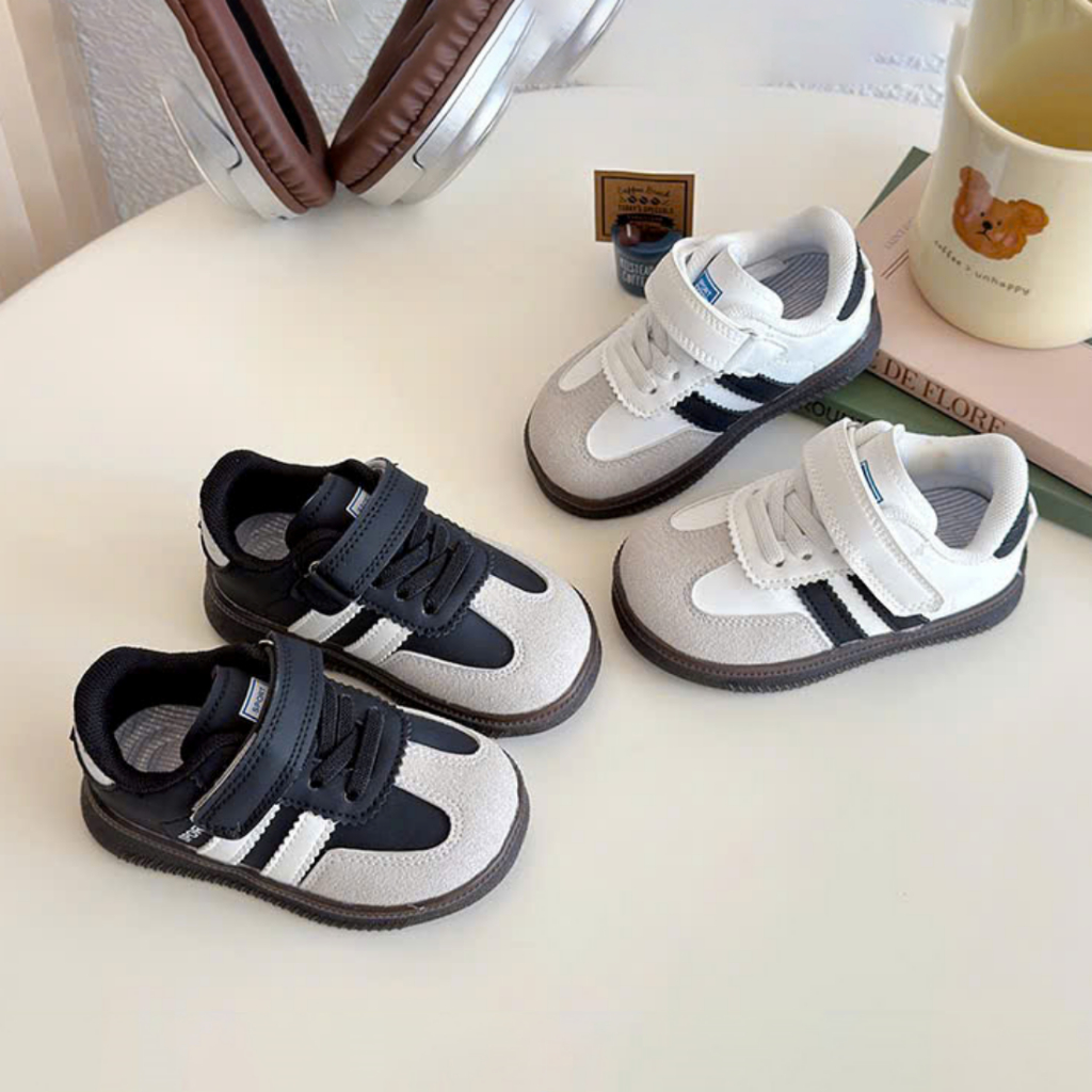 [FORM NHỎ TĂNG 1 SIZE] Giày Thể Thao Quai Dán Kẻ Sọc Cho Bé GAUKID-G146 – Kiểu Dáng Thể Thao