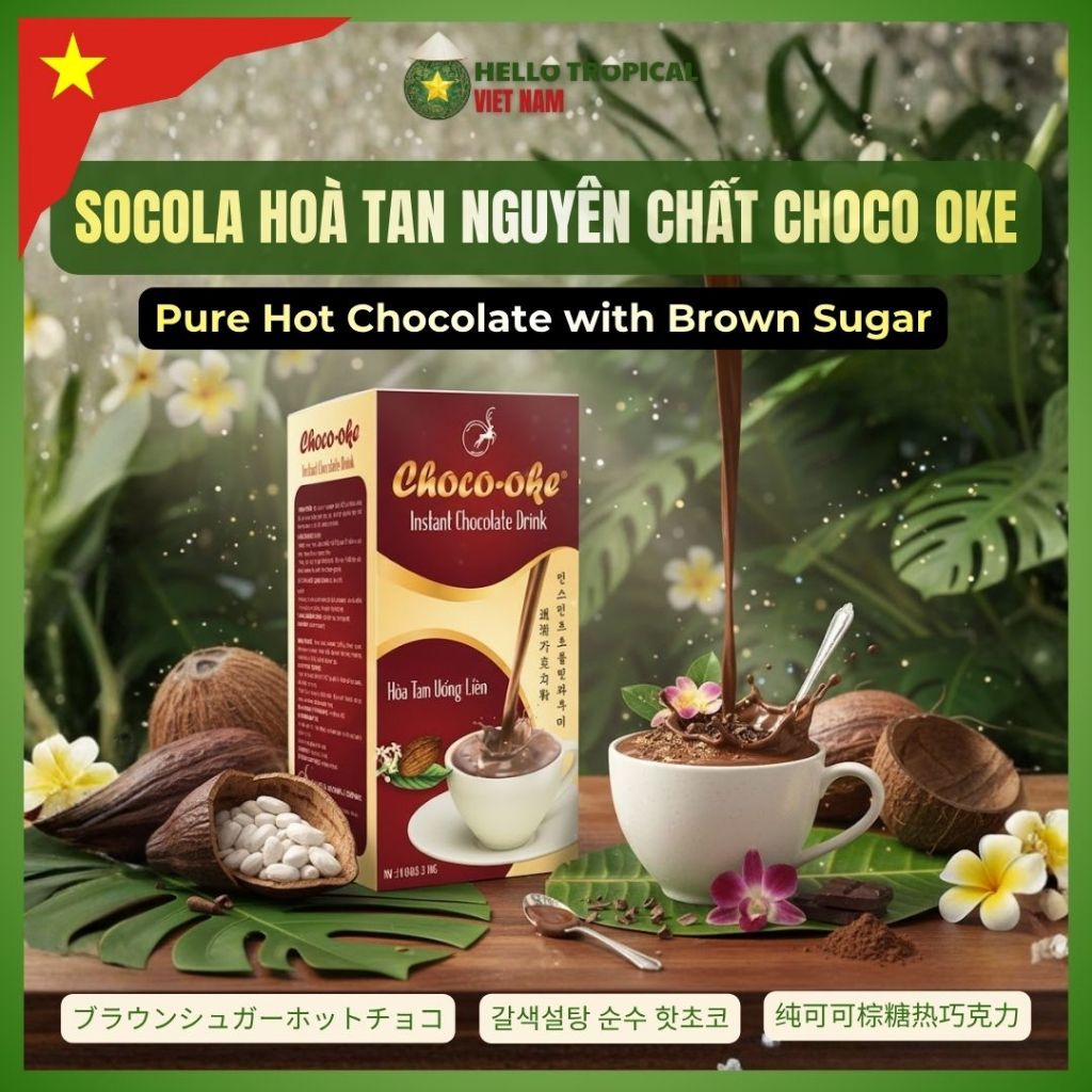 [25.01] Socola Hòa Tan CHOCO OKE Nguyên Chất | Đậm Vị Cacao, Dùng Đường Nâu | Bổ Sung Năng Lượng (Hộ