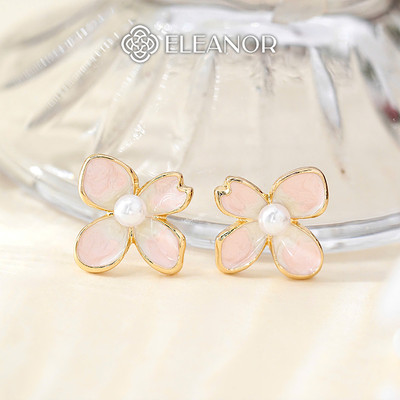 Bông tai nữ chuôi bạc 925 Eleanor Accessories hoa 4 cánh phụ kiện trang sức khuyên tai 10606