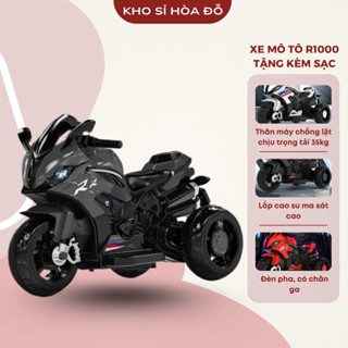 Xe Mô tô cho bé R1000 có đèn nhạc, full hộp, tặng kèm sạc