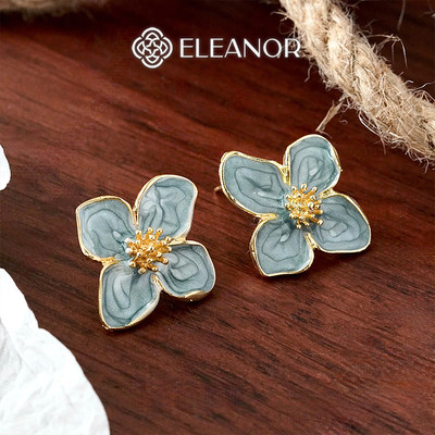 Bông tai nữ chuôi bạc 925 Eleanor Accessories hình hoa phụ kiện trang sức khuyên tai basic 10693
