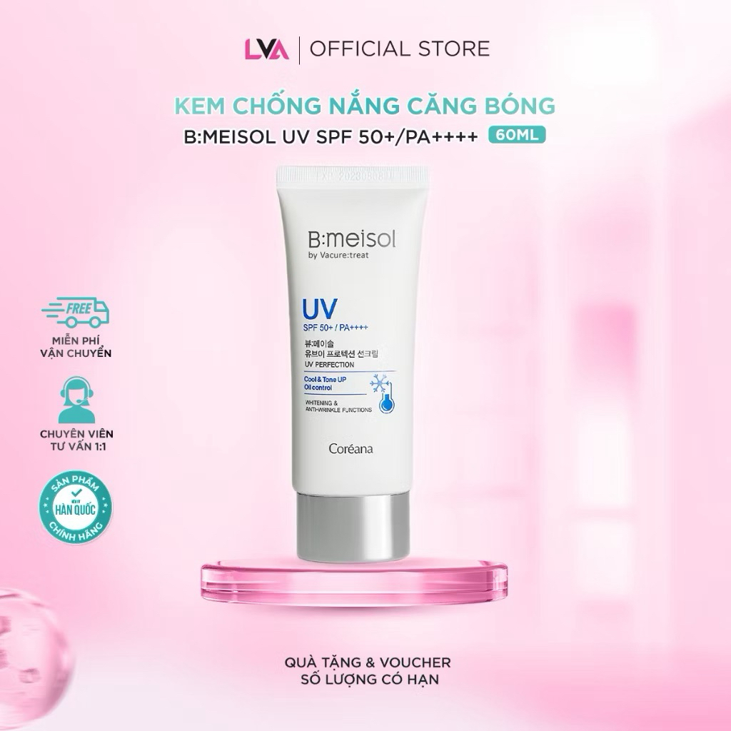 Kem chống nắng căng bóng B:meisol UV Protection Sun Cream by Vacure:treat Hàn Quốc 60ml