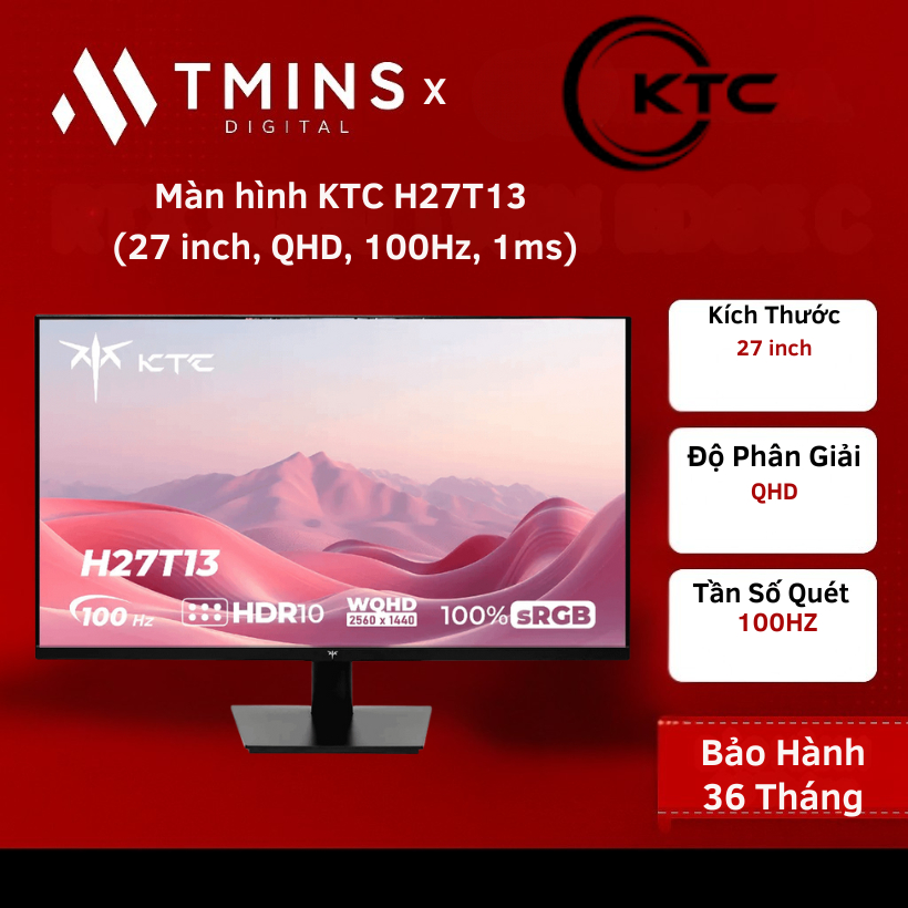 Màn hình KTC H27T13 (27 inch, QHD, 100Hz, 1ms) - Hàng chính hãng