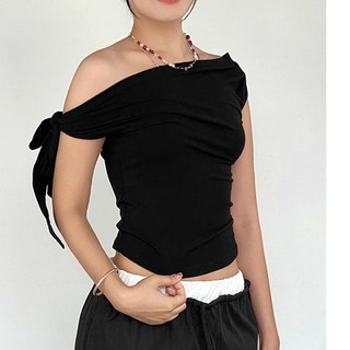 Áo Thun Borip Nữ Trễ Vai Ôm Body Thắt Nơ Chất Boirp Mịn - Áo Lệch Vai Nữ Cột Nơ AT23 CinZy SG