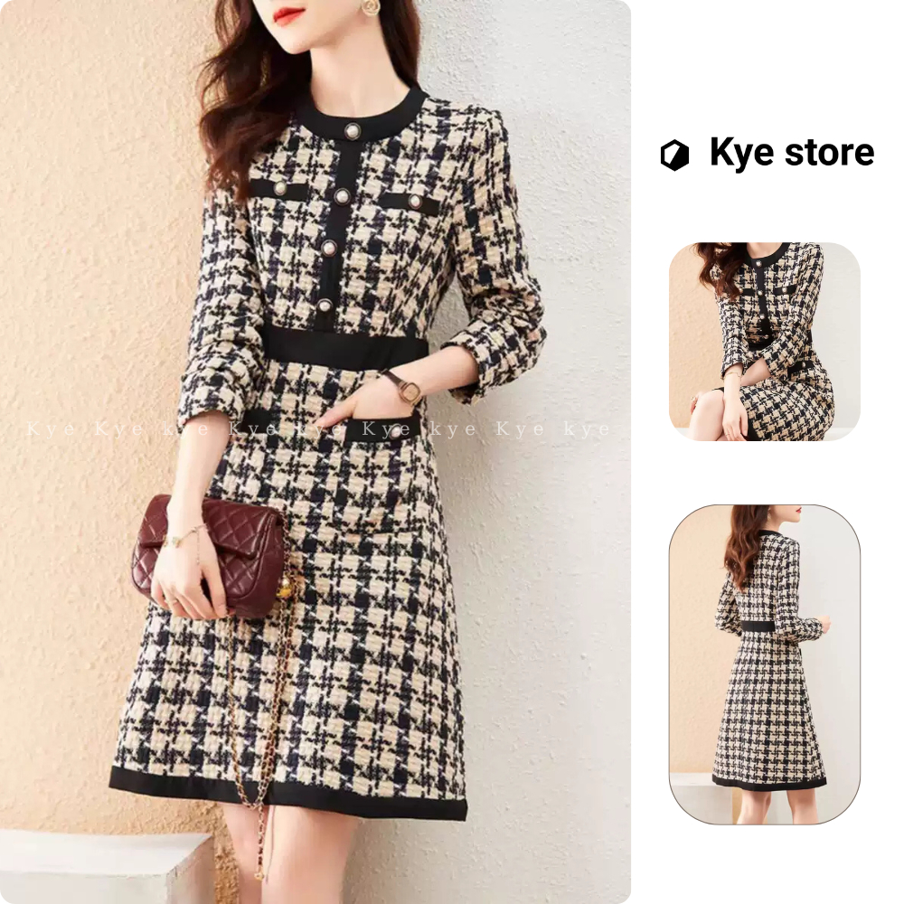 Đầm thiết kế KYE dài tay vải dạ Jolie dress