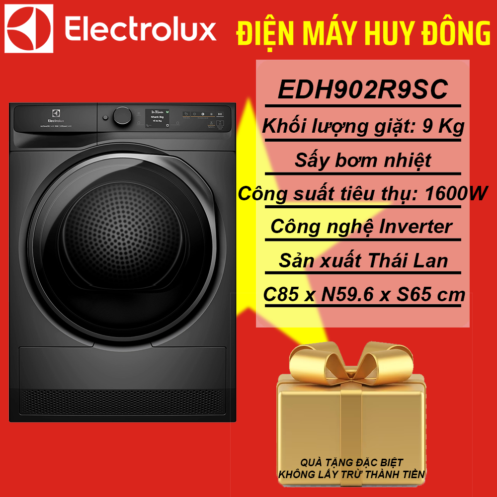 Máy sấy bơm nhiệt Electrolux UltimateCare 9 kg EDH902R9SC