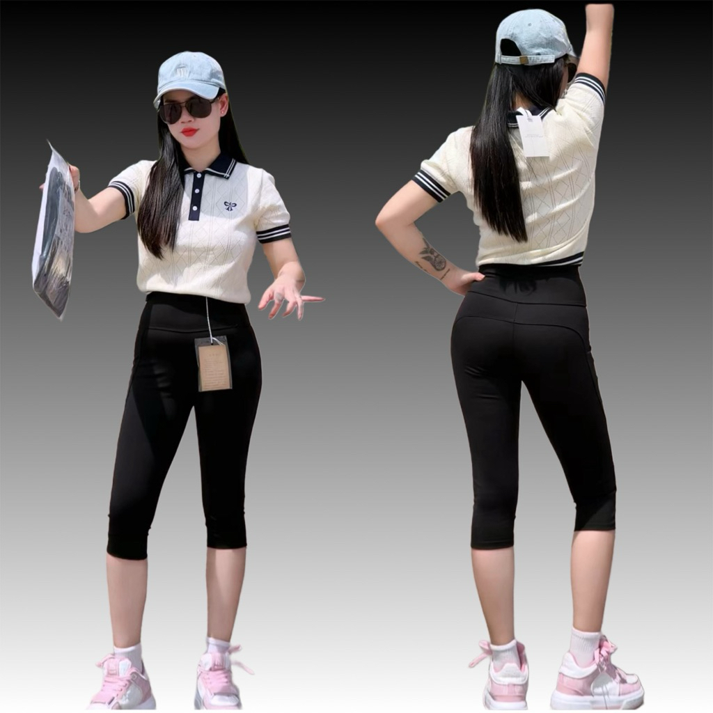 QUẦN LEGING MÃ 2709 : LỬNG QUA GỐI , KHÔNG TÚI, CẠP 12CM , ÔM GỌN , MÀU ĐEN LG14