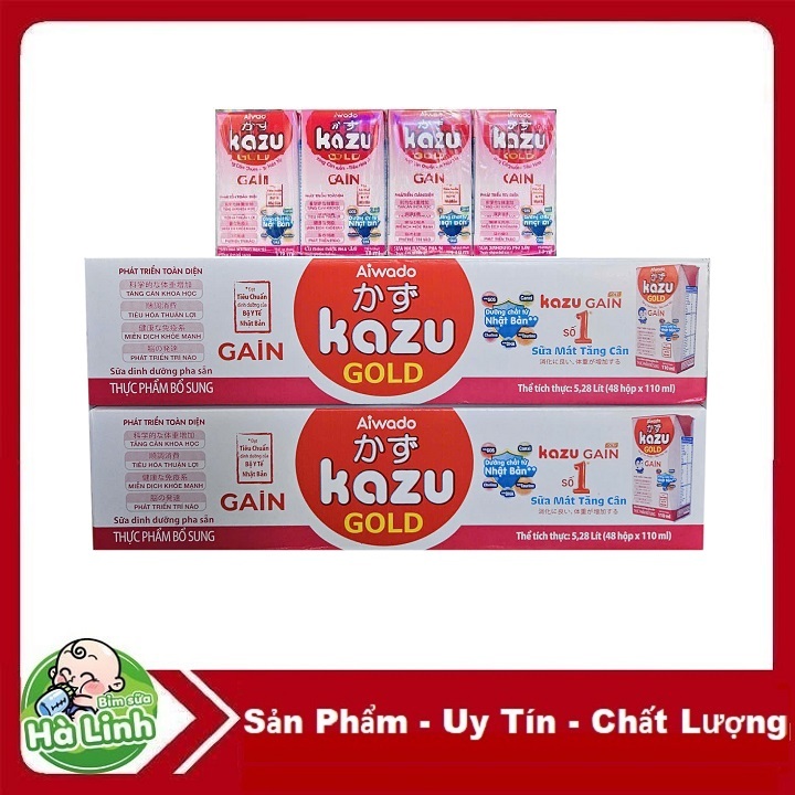 Sữa Kazu Gold Gain Pha sẵn 110ml [Thùng 48 hộp] Date 2027.....