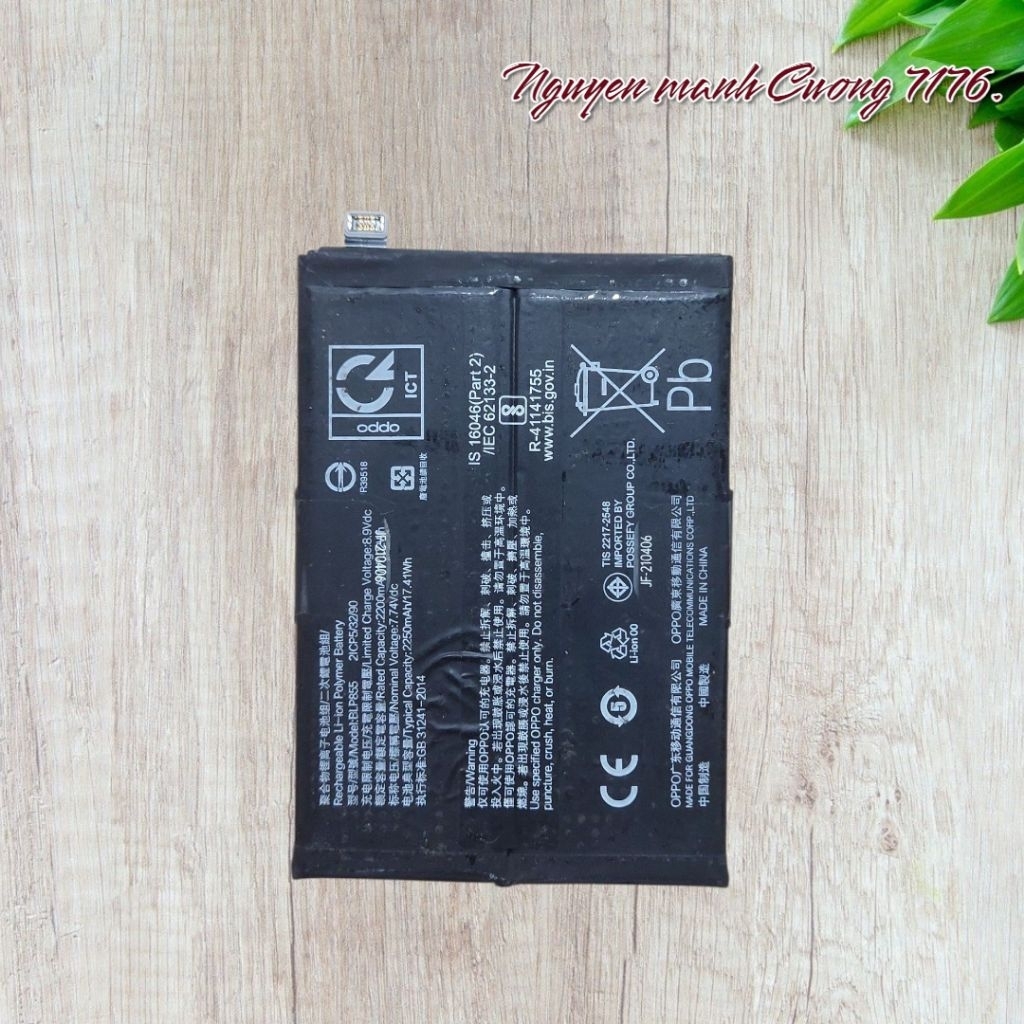 Pin Oppo Reno 6 Pro (BLP855) Bóc Máy Chính Hãng Đã Qua Sử Dụng Hoạt Động Tốt