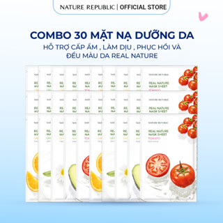  Combo mix 30 mặt nạ Nature Republic hỗ trợ cấp ẩm làm dịu phục hồi và đều màu da Real Nature Mask Sheet 23ml 