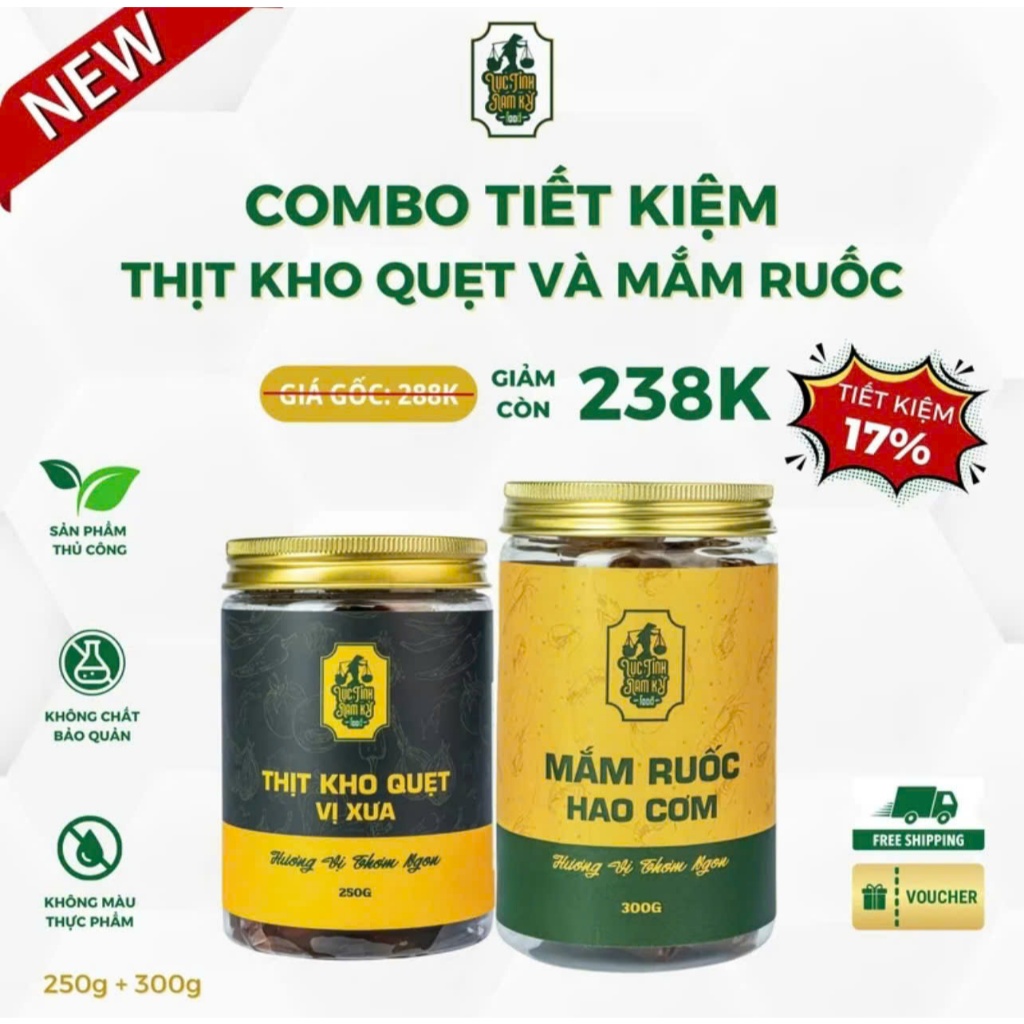 Combo Mắm Ruốc Hao Cơm 300g & Thịt Kho Quẹt Vị Xưa 250g – Đặc Sản Miền Tây Lục Tỉnh Nam Kỳ Food