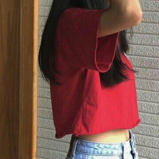 Áo Croptop Nữ Cổ Tròn Form Rộng Chất Cotton Thoáng Mát Co Giãn Thời Trang Basic CinZy SG