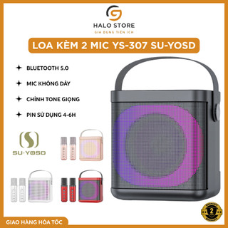 Loa Bluetooth Karaoke YS-307 2 Mic Không Dây Âm Thanh Sống Động Thiết Kế Đẹp Bass Căng Bảo Hành 12 Tháng 