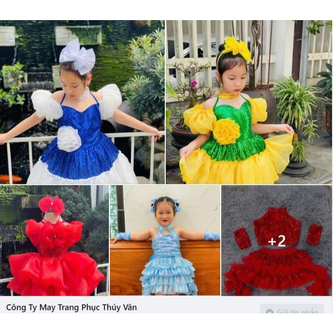 ✅[2025 MẦM NON 4-5 TUỔI] Váy Nhảy Múa Hiện Đại MÀU ĐỎ Cho Bé Mầm Non Biểu Diễn Đầm Múa Hát Văn Nghệ