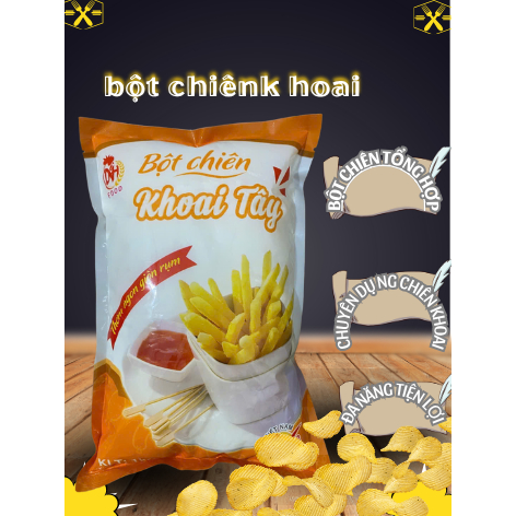 bột chiên khoai dễ chiên giòn lâu gói 1kg tiêu chuẩn HACCP