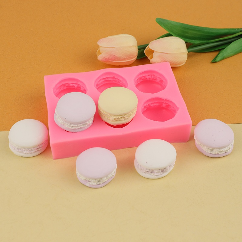 Khuôn Silicon - 6 Bánh Macaron - Phụ kiện sinh nhật,Trang trí bánh sinh nhật, bánh kem, bánh gato