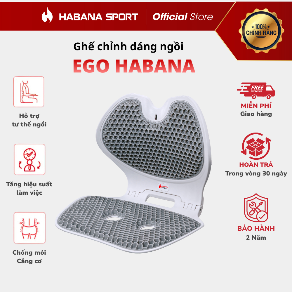 [HABANA SPORT CHÍNH HÃNG] Ghế Chỉnh Dáng EGO Công Thái Học Gấp Gọn, Hỗ Trợ Cột Sống, Giảm Đau Mỏi.