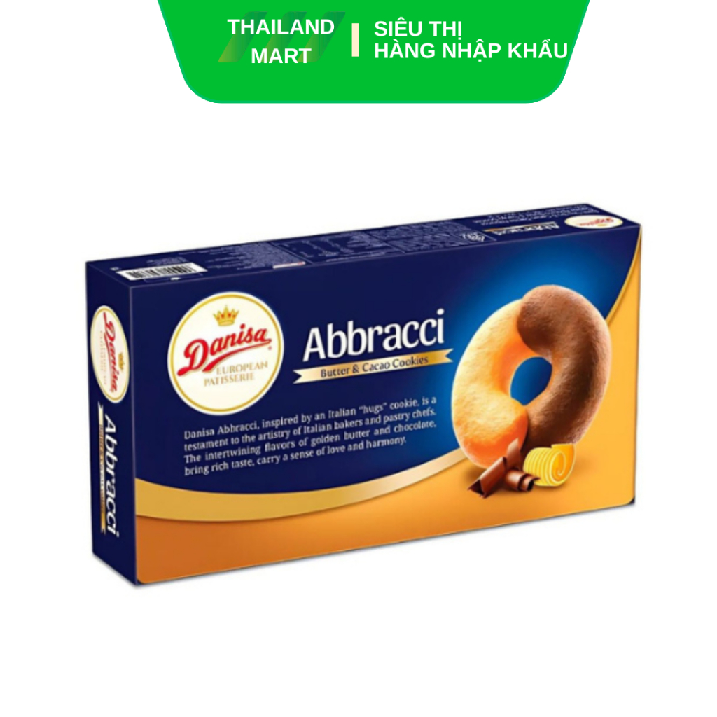 Bánh quy bơ và cacao Danisa Abbracci hộp 168g