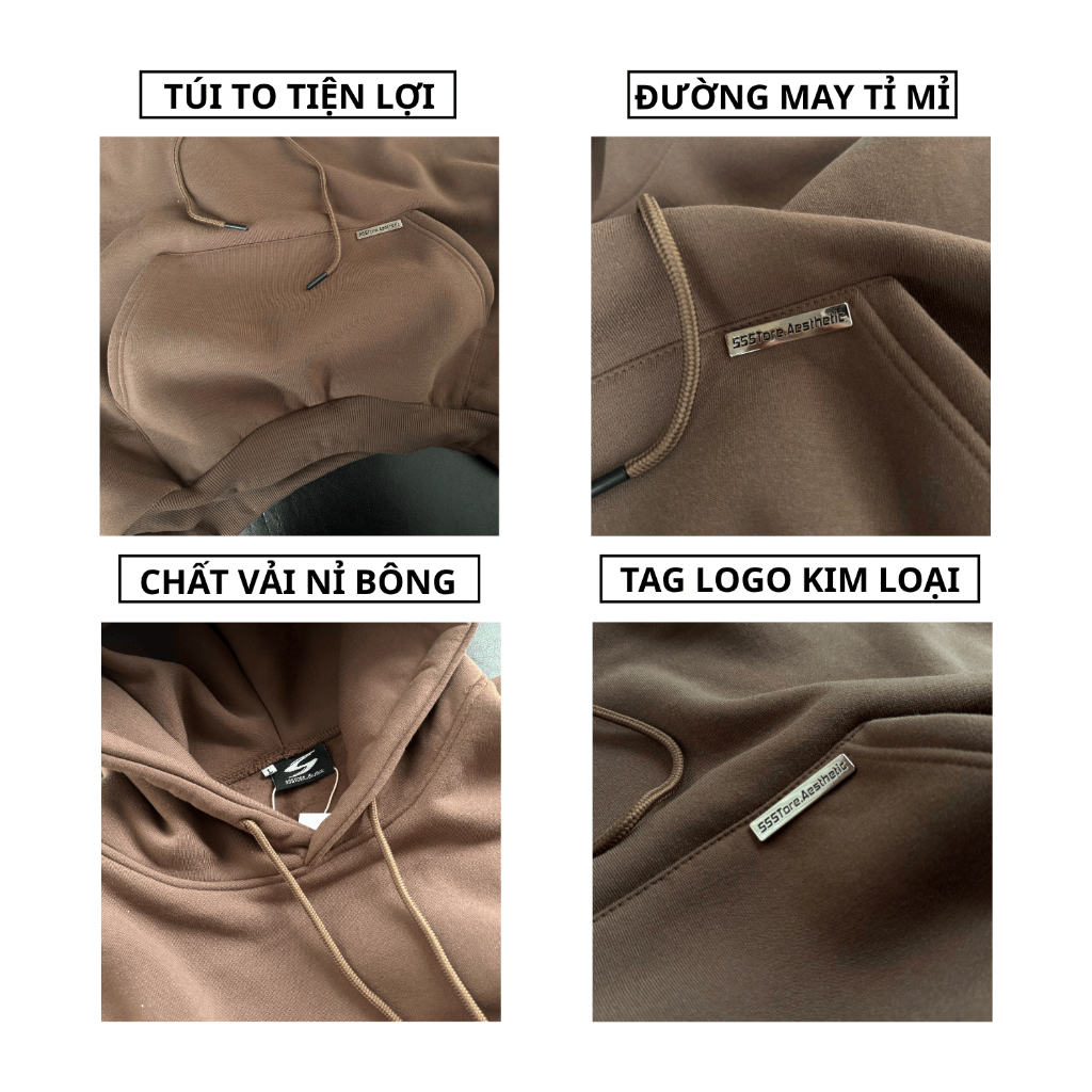 ÁO KHOÁC DAILY BASIC HOODIE TRƠN FORM UNISEX NAM NỮ BOXY NHIỀU MÀU | SSSTORE.AESTHETIC | BigBuy360 - bigbuy360.vn