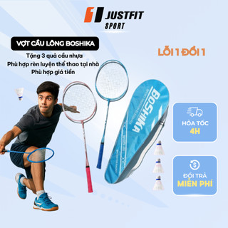   VỢT CẦU LÔNG CÓ TÚI ĐỰNG  Justfit Sport Kèm Cầu nhựa nhẹ tay cho mọi lứa tuổi cầu lông hợp kim đánh đơn chính hãng 