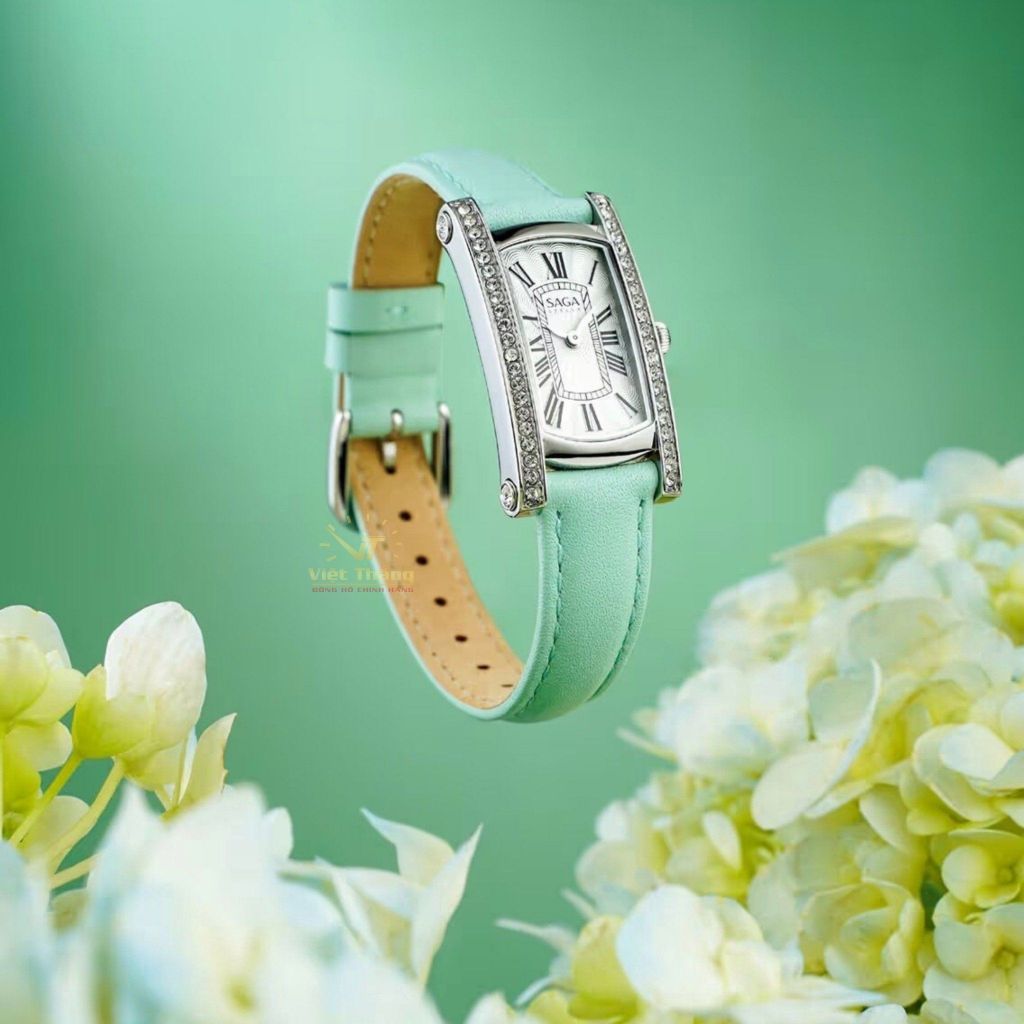 ĐỒNG HỒ NỮ SAGA 71836-SVWHGR-2 DÂY DA XANH