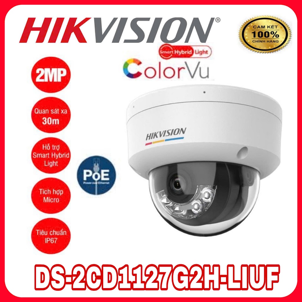 Camera IP 2MP HIKVISION DS-2CD1127G2H-LIUF