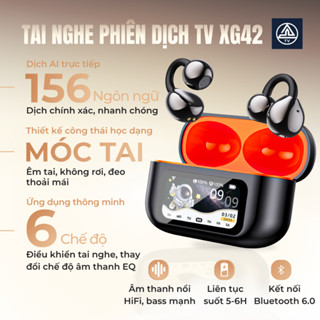 Tai Nghe Phiên Dịch Cao Cấp 156 Ngôn ngữ TV XG42 Bluetooth V6.0, Chống ồn ANC, màn hình LED Cảm ứng, âm thanh nổi HIFI