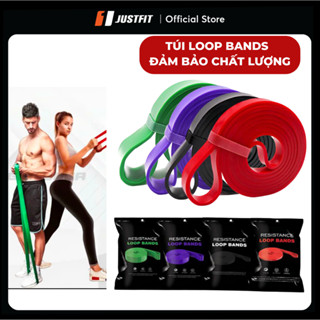 Dây kháng lực tập gym JUSTFIT cao su, giây power band trợ lực kéo xà, tập chân, mông nam nữ