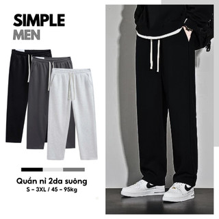  Quần Dài Nỉ 2 Da Nam Cao Cấp SIMPLE MEN Quần Ống Suông Cạp Chun Phong Cách Hàn Quốc Thu Đông M9 