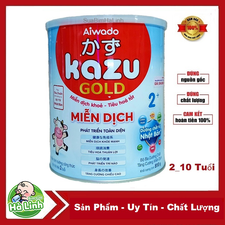 Sữa Bột Kazu Gold Miễn Dịch 2+ 350g 810g [Date 2026]