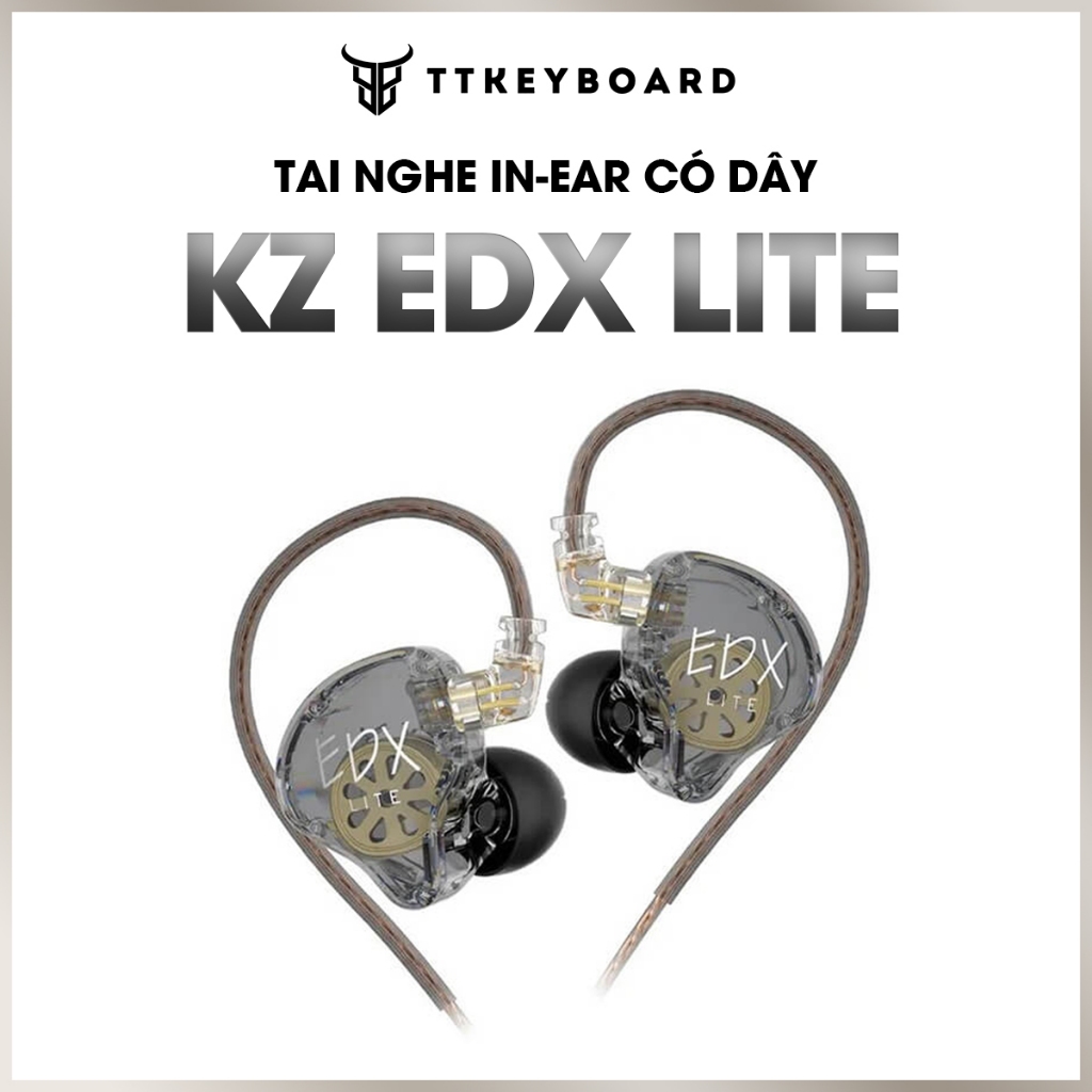 Tai nghe KZ EDX Lite Tai Nghe IEM Chất Âm HIFI Khử Tiếng Ồn QDC C Pin Cáp Tháo Rời Jack 3.5mm