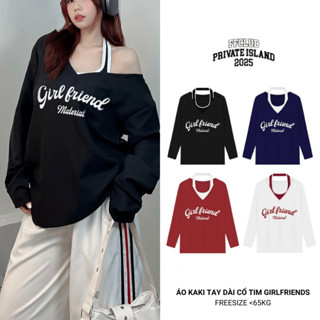   TẶNG KÈM TANKTOP  ÁO KAKI TAY DÀI CỔ TIM GIRLFRIENDS FFCLUB MIX 