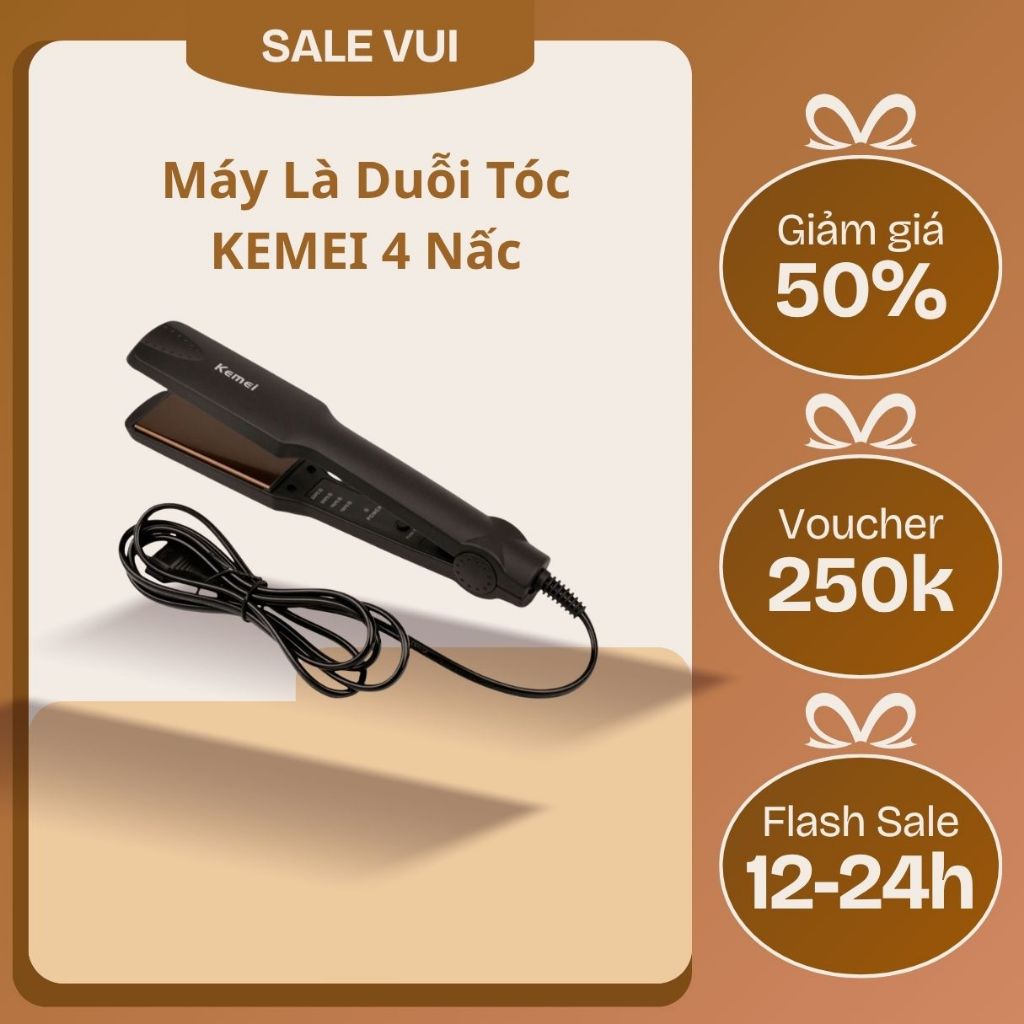 Máy Là Tóc Duỗi Tóc 4 Nấc Nhiệt Bản Pro Size To KEMEI PRO_KM329 - Máy tạo kiểu tóc, Bảo Hành 12 Tháng Rất Dẽ Sử Dụng New