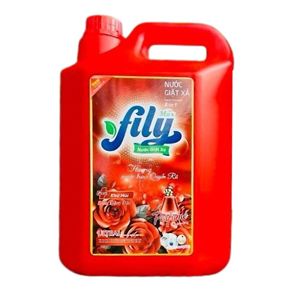 Nước Giặt Xả Fily Max 5in1 Siêu Đậm Đặc - Hương Nước Hoa Quyến Rũ Bình 5Kg