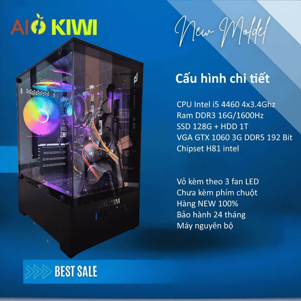Bộ máy tính AIO PC ( I5 4460, Ram 16G, VGA GTX 1060 ) chuyên game , văn phòng [không kèm màn hình ]